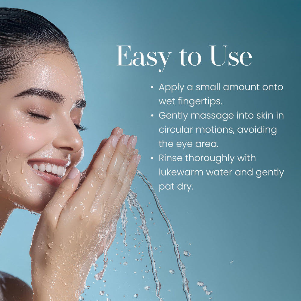 Hylunia Soft-balanced skin after wash highlights refreshed complexion.