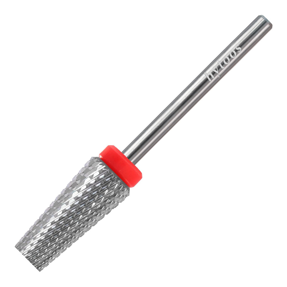 HYTOOS flat top 5in1 nail bit close-up showing cross-tapered teeth for precise shaping