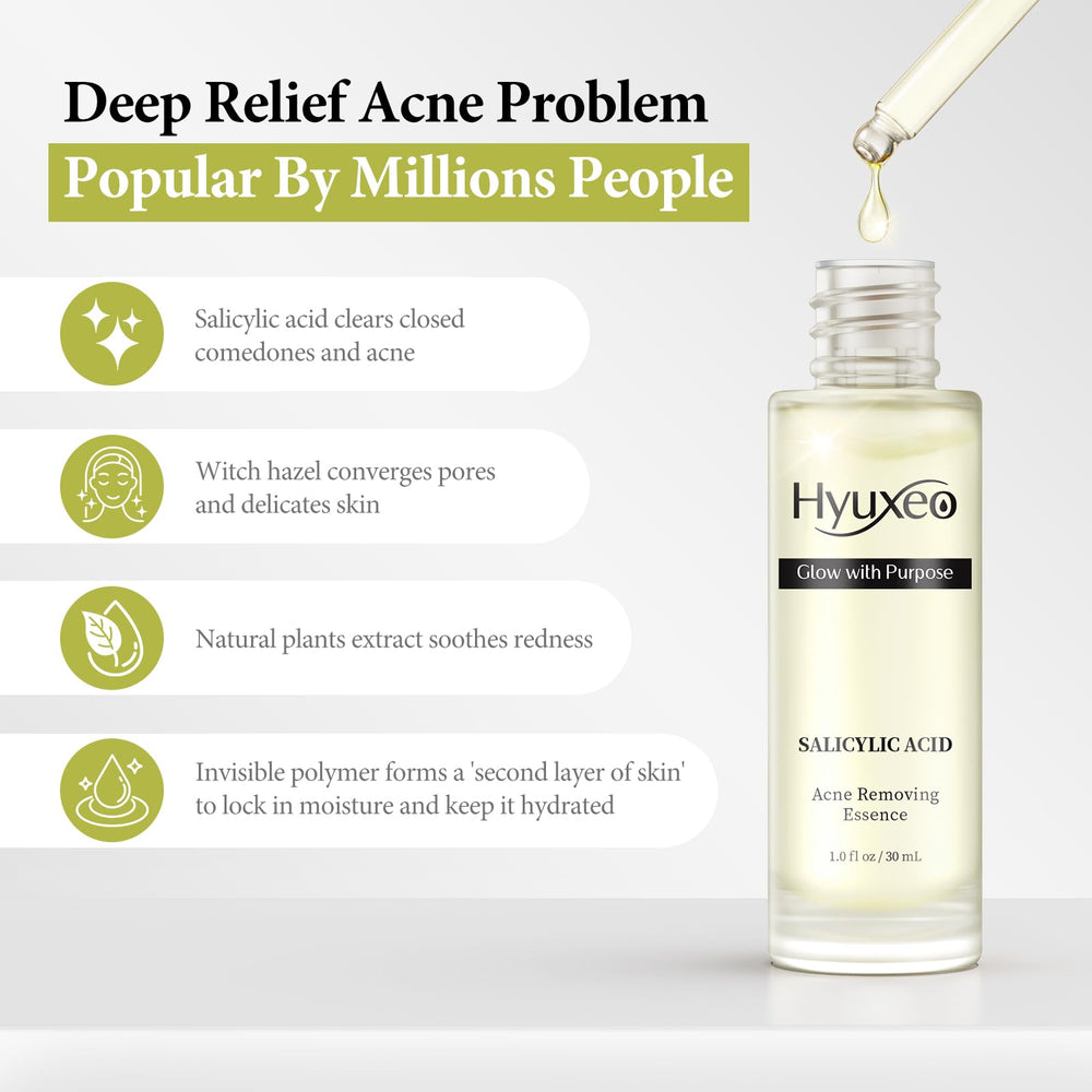 Hyuxeo pore cleansing action targets clogged pores for smoother skin.