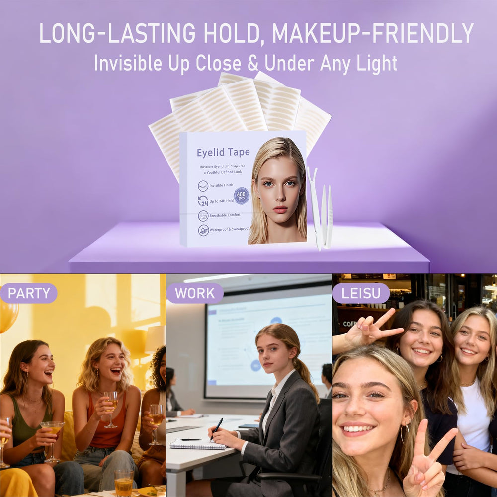HZFYVBC eyelid tape makeup-ready, stays invisible under makeup
