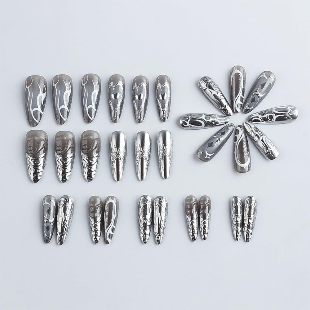 HZJXRT complete manicure kit includes nails, glue stickers, file, and stick.