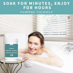 Pour-ready Hznxolrc SLSA powder for bubbly baths and DIY cosmetics.