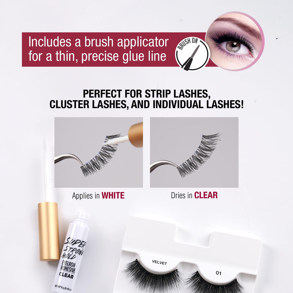 i•ENVY clear-drying formula highlights seamless, invisible bond with strip lashes