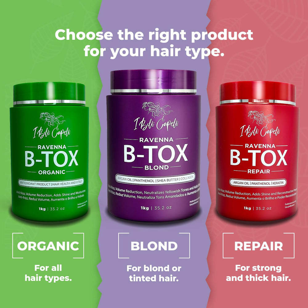 I Belli Capelli Ravenna Blond B-tox kit helps neutralize brassiness in blonde hues
