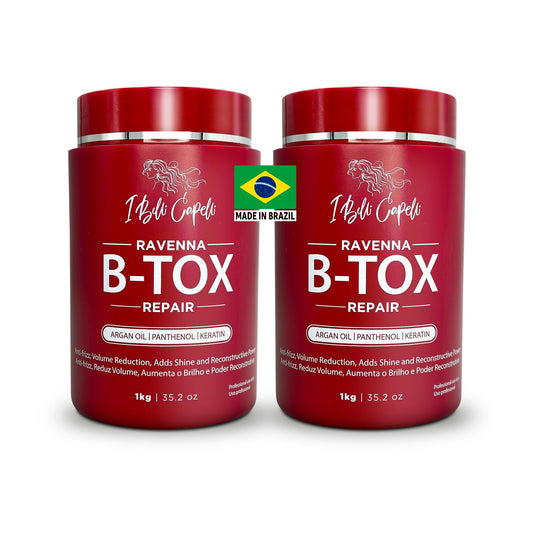 I Belli Capelli Ravenna Repair B-tox bottle shown, formaldehyde-free conditioning option