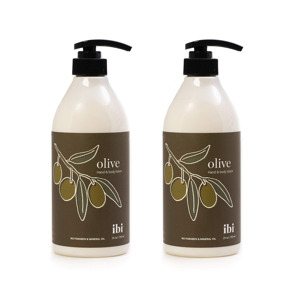 IBI mineral oil free daily moisturizing lotion olive bottle front showing hydration