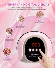 iBigLY UV LED Nail Lamp top view shows 57 lights for uniform coverage