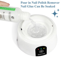 IBN G ISGR-01 blue electric nail soaking bowl with remover being poured