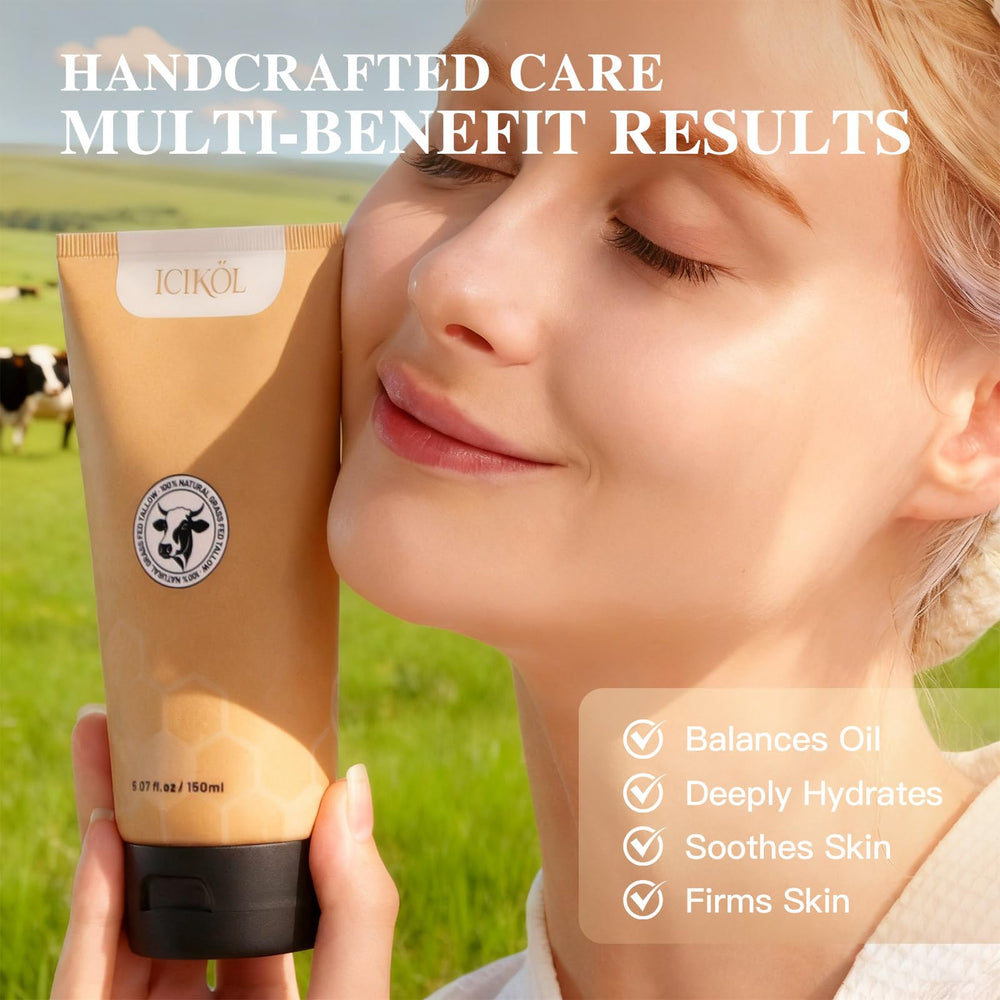 ICIKOL balm applied to face for gentle, unscented skincare routine