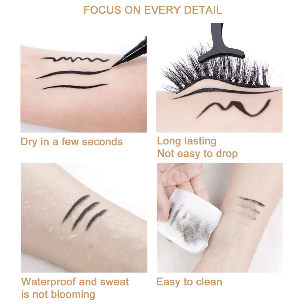 ICORIC waterproof long-lasting eyeliner swatch with smudge resistance.