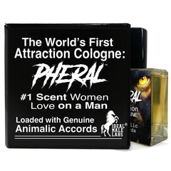 Ideal Male Labs Pheral bottle pour shows premium pheromone-infused cologne for attraction