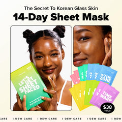 I DEW CARE collagen sheet mask variety pack sheets close-up ready for routine hydration