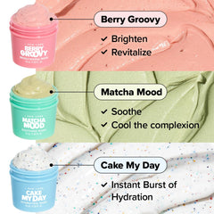 Berry Groovy exfoliating mask 10g featuring berry seeds for smooth skin