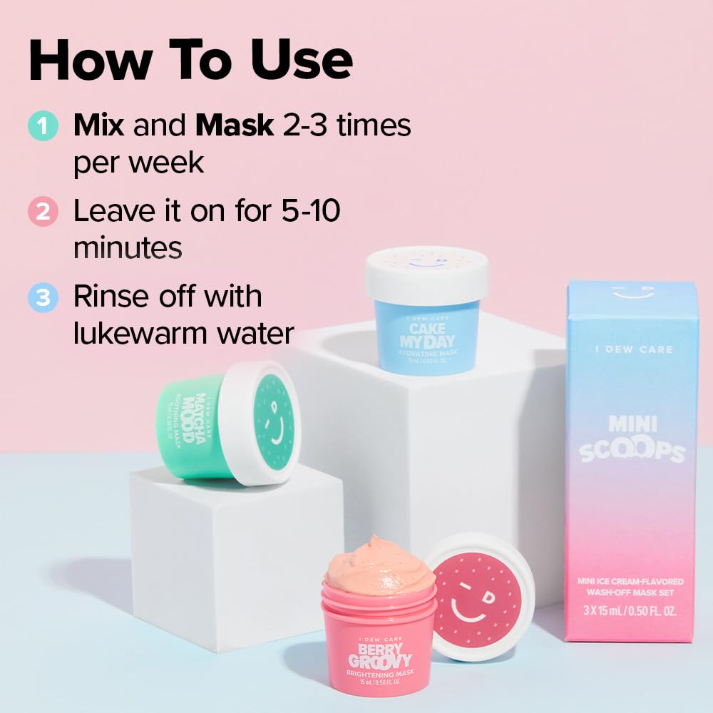 Home spa masking experience with the mask trio on a bathroom counter