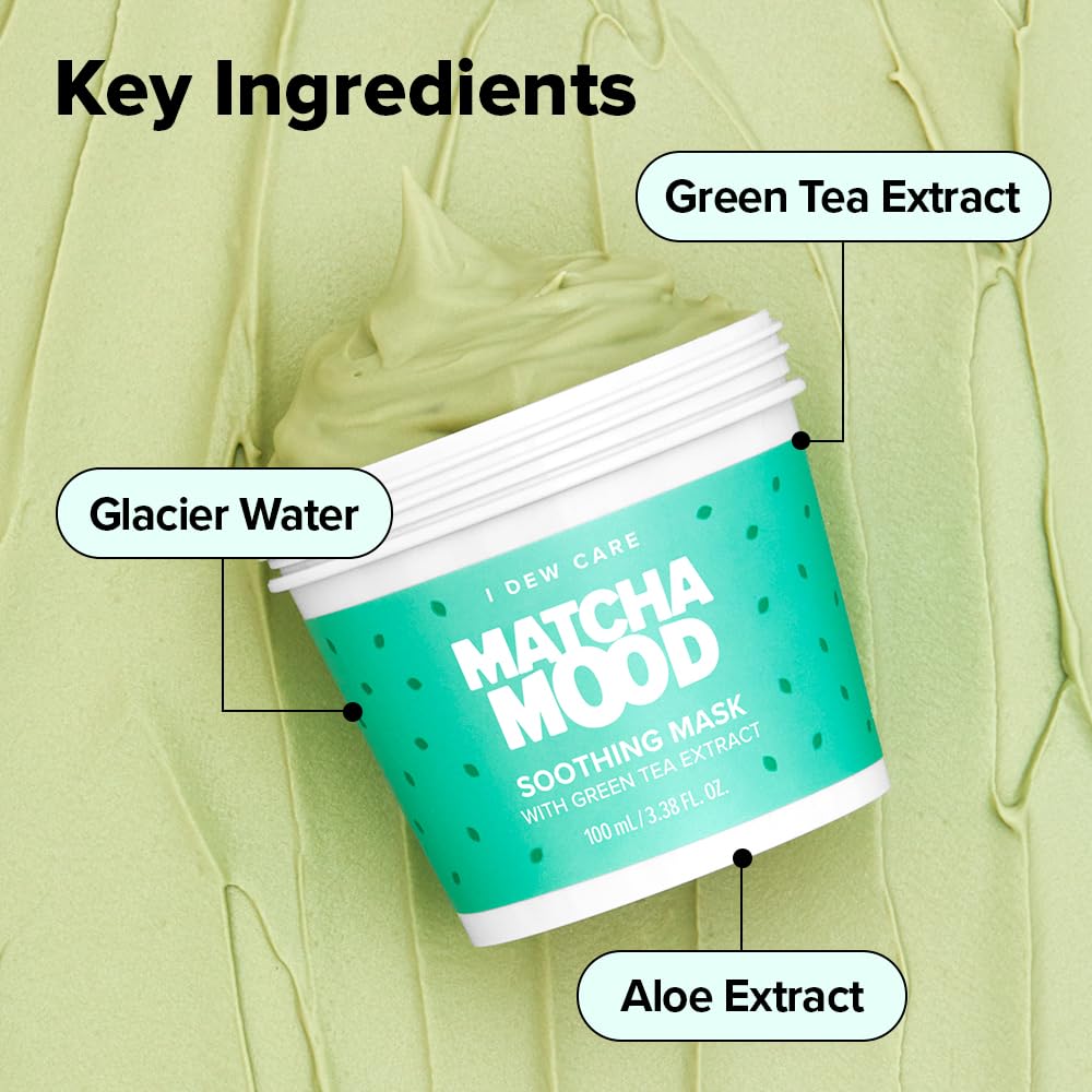 I DEW CARE Matcha Mood face massage highlights soothing, cooling sensation on skin