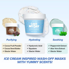 I DEW CARE Sundae Scoop Cookie O Glow mask purifies and soothes skin.