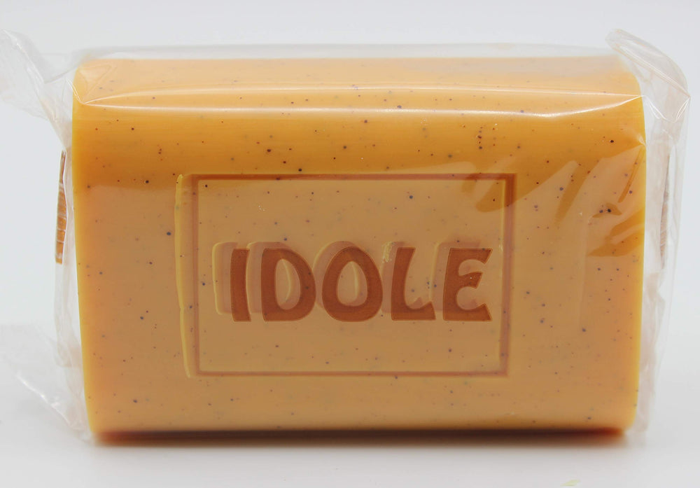 Idole Papaya Exfoliant Soap Pack of 3 bundle display shows triple-pack value