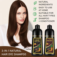 iemokoda Coffee Hair Dye Shampoo foam application shows mess-free color in minutes