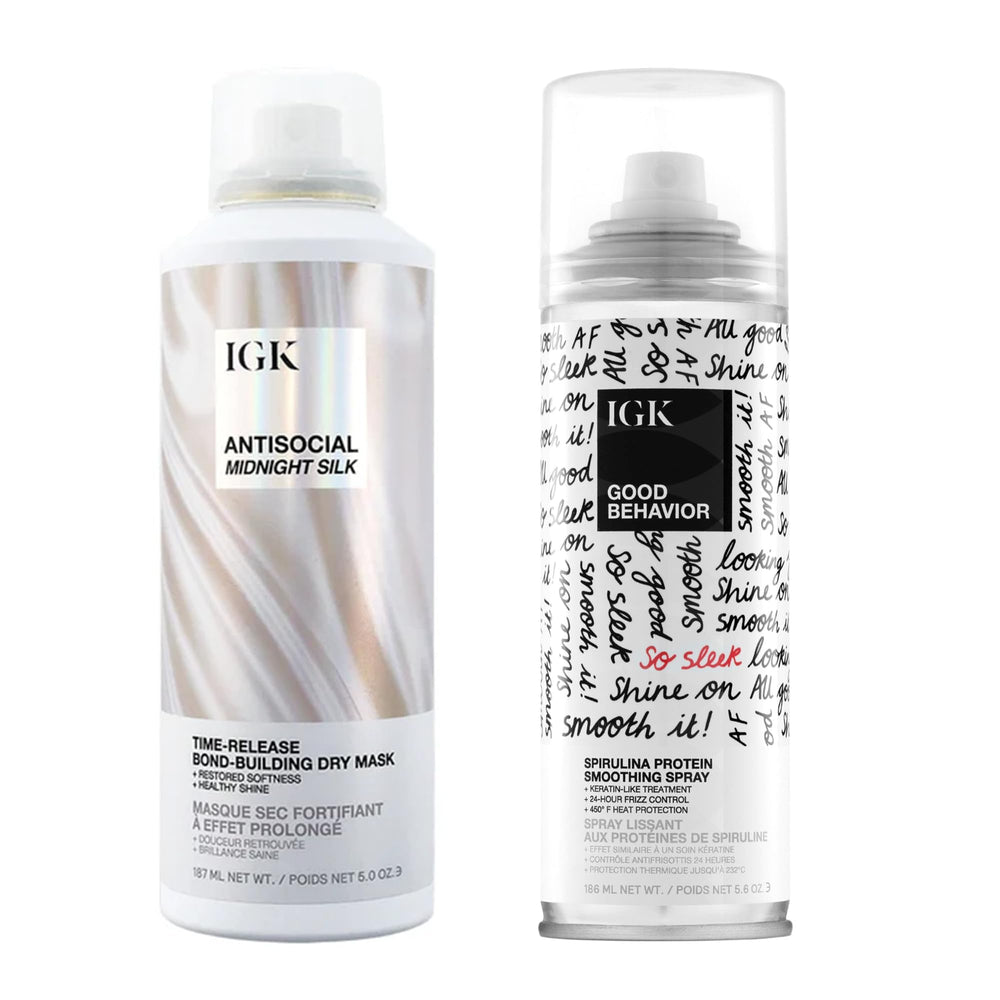 IGK Antisocial Dry Hair Mask bottle for overnight treatment.