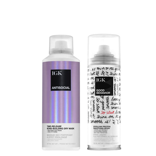 IGK Antisocial Mask jar close-up showing moisture protection for smoother hair
