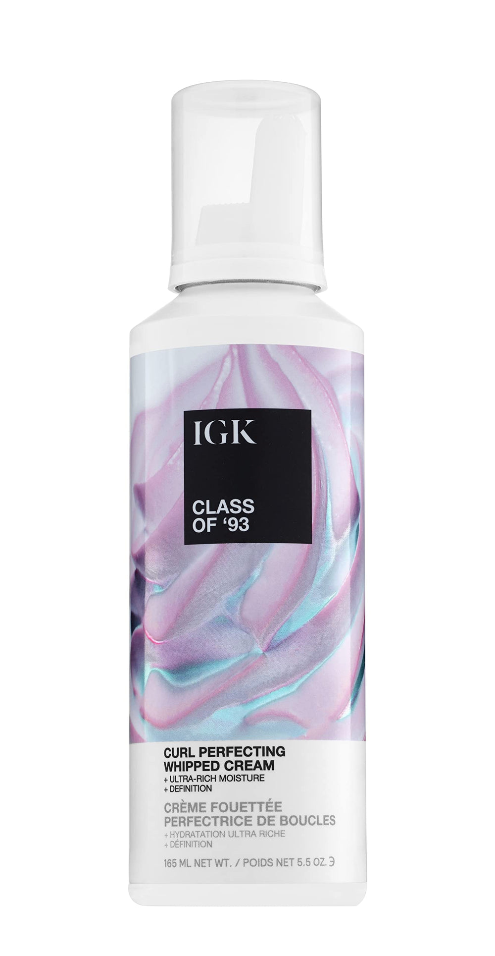 IGK Class of '93 Curl Cream jar delivers rich moisture and curl definition