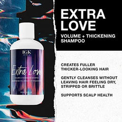 IGK Extra Love conditioner bottle delivering lightweight fullness and scalp balance.