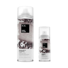 IGK First Class charcoal detox dry shampoo bottle boosts volume and absorbs oil.