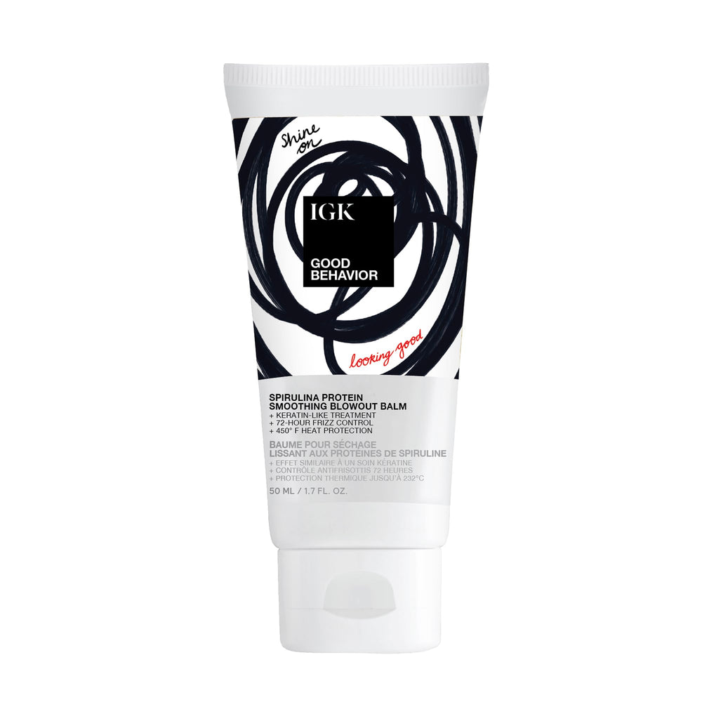 IGK Good Behavior Spirulina Balm application for a smooth blowout
