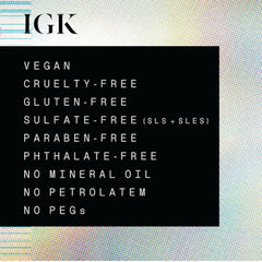 IGK Jet Lag packaging highlighting Leaping Bunny certification and clean ingredients
