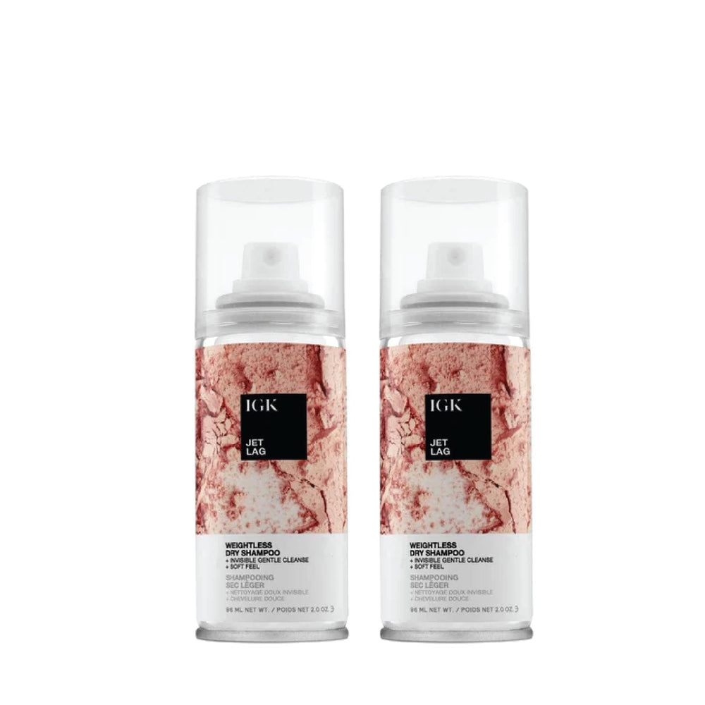 IGK Jet Lag travel-size bottle front view showing discreet packaging and invisible formula