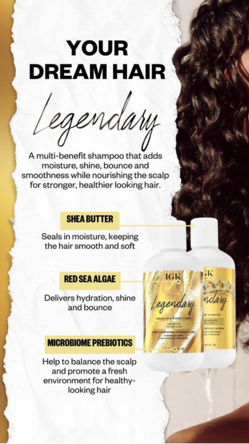 Applying IGK Legendary Dream Hair Conditioner to damp hair for smooth results