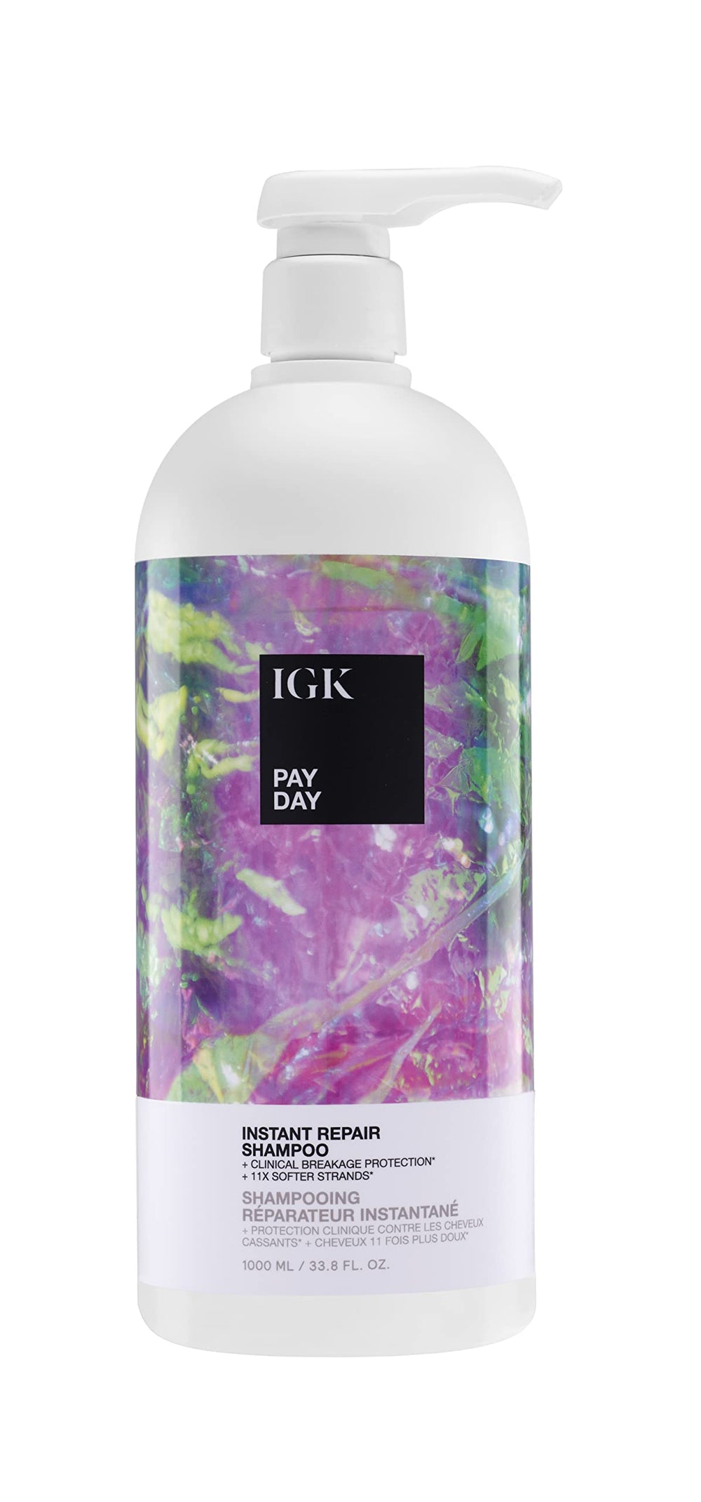IGK Pay Day bottle pouring, bond-building repair for stronger hair