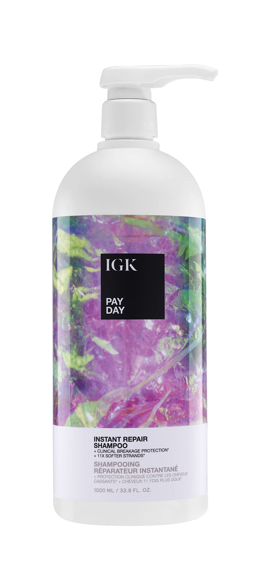 IGK Pay Day bottle pouring, bond-building repair for stronger hair