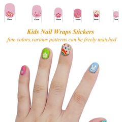 IHUKEIT flower design kid nail wraps for colorful DIY mani