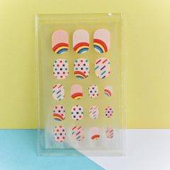 IHUKEIT rainbow sun nail wraps for kids; vibrant and simple to apply