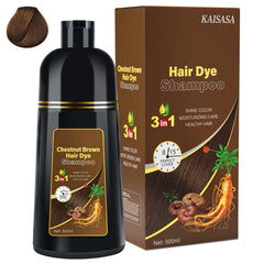 IIIMEIDU gray hair coverage shampoo bottle showing natural color refresh at home.