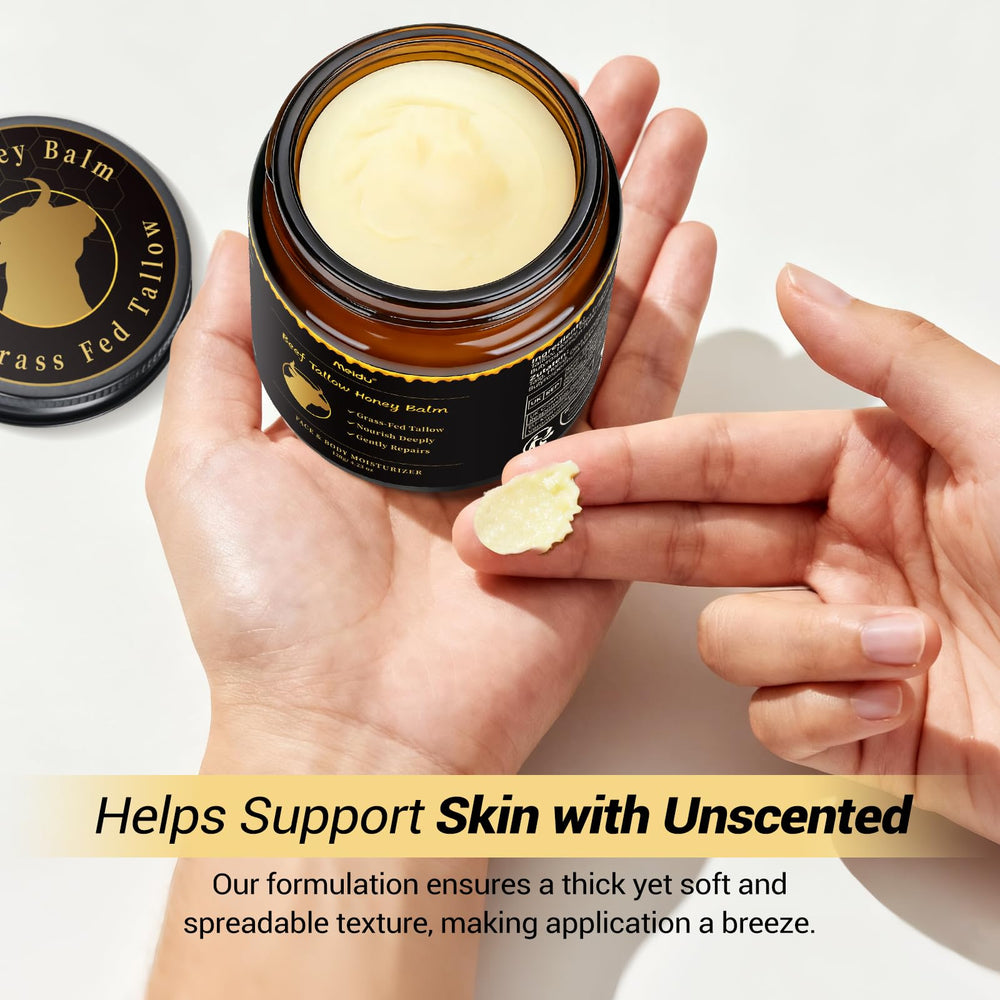 IIIMEIDU Universal Moisturizer Tallow usage on cheeks and elbows.