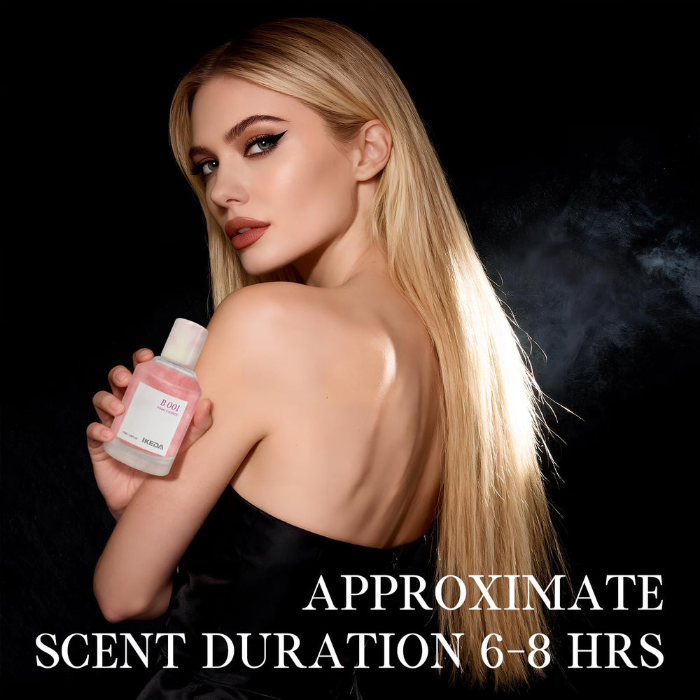 Base notes of sandalwood, musk, ambergris add warmth and lasting depth in Ikeda perfume.
