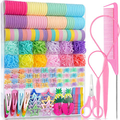 IKOCO 826pcs colorful elastic hair ties bundle for quick, gentle ponytails and braids