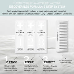 ILES FORMULA Signature Set conditioner bottle; detangling and softening for smooth hair.
