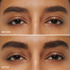 ILIA In Full Micro-Tip Brow Pencil with Spoolie builds with soft pigment for gradual definition.
