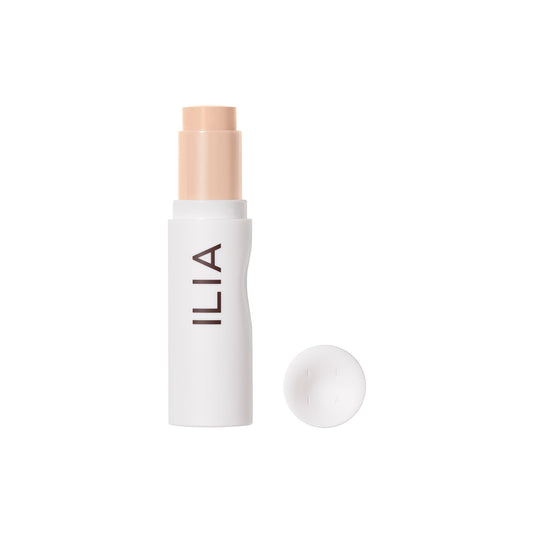 ILIA Skin Rewind Complexion Stick application close-up shows seamless blend