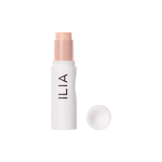 ILIA Skin Rewind bottle close-up showing seamless wear and natural finish