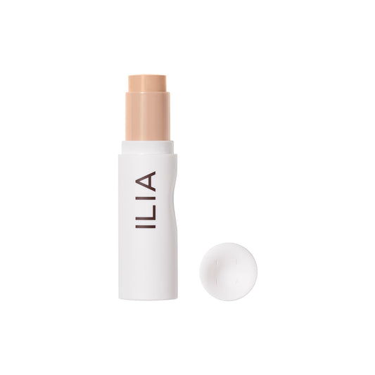 ILIA Skin Rewind Complexion Stick cap close-up for quick, skin-friendly touch-ups.
