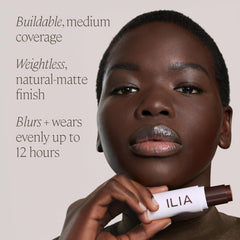 Open compact reveals sleek ILIA packaging