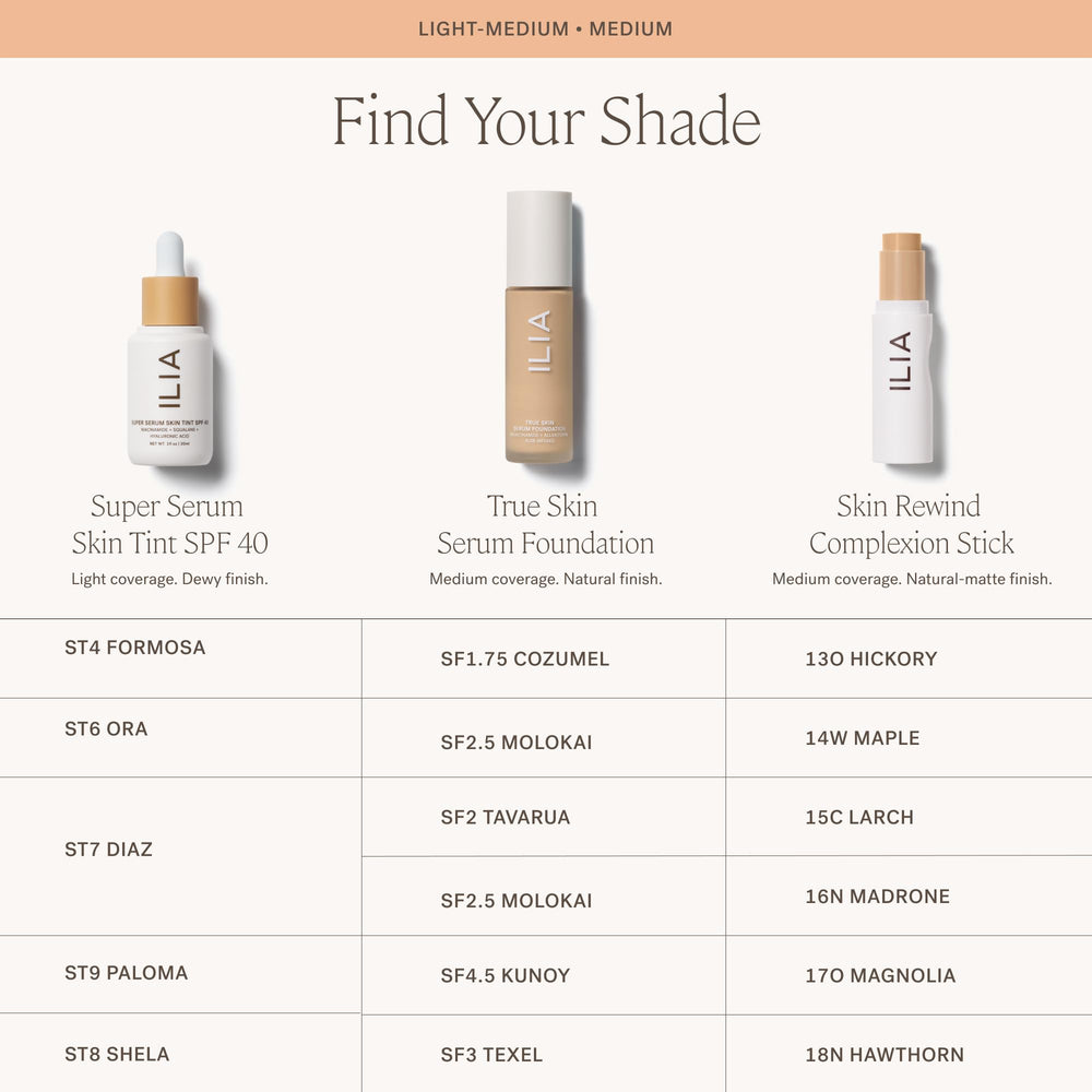 ILIA Skin Rewind matte finish swatch for natural blend.
