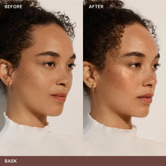 ILIA Sunshift bronzer angled brush application for precise cheekbone definition