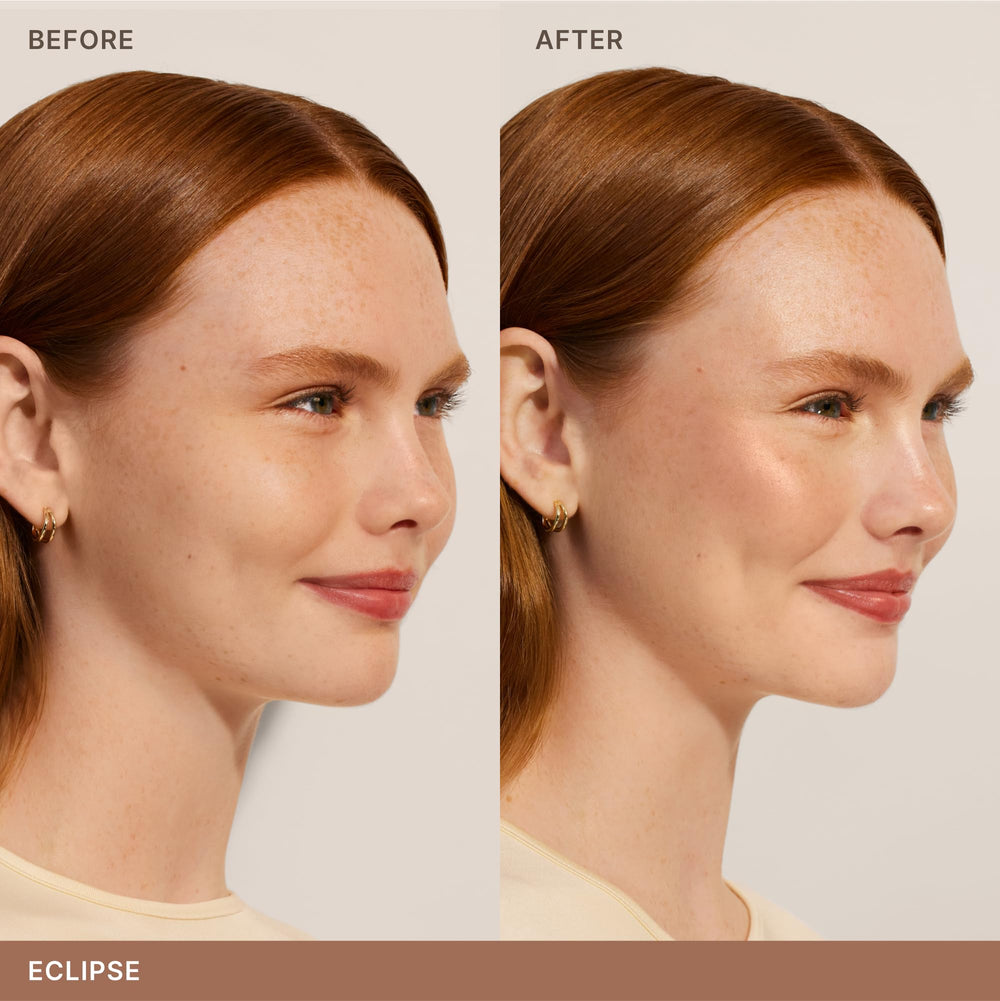 ILIA Sunshift Eclipse peachy bronze enhances cheekbone with sun kissed glow.
