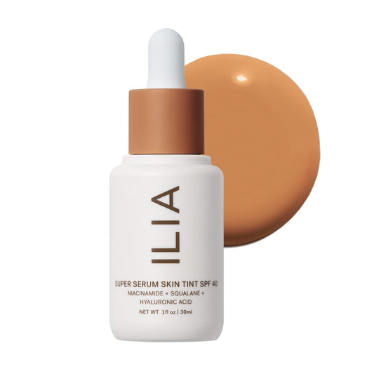 ILIA Super Serum Skin Tint SPF 40 bottle with hydrated protection
