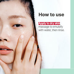 Illiyoon Gentle Deep Cleansing Oil massaged on dry skin for a gentle cleanse.
